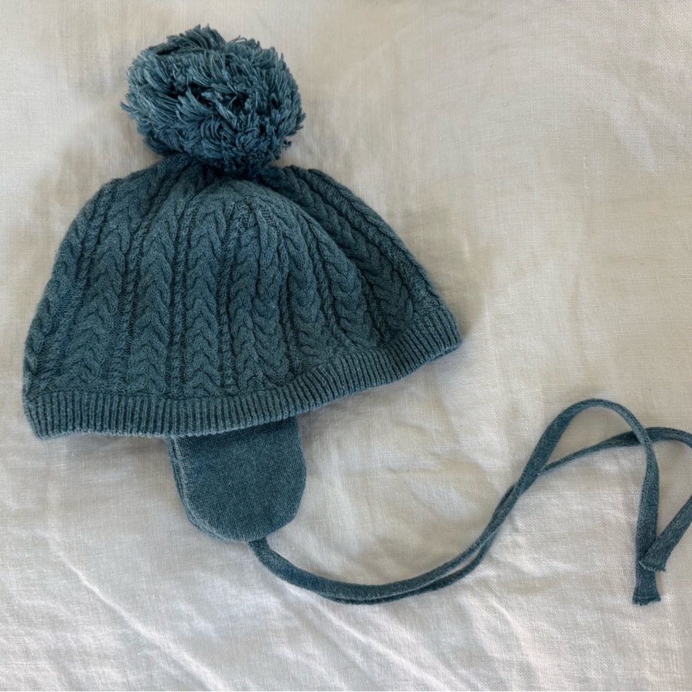 Kate Quinn Teal Pom-Pom 6-12 month baby winter Hat